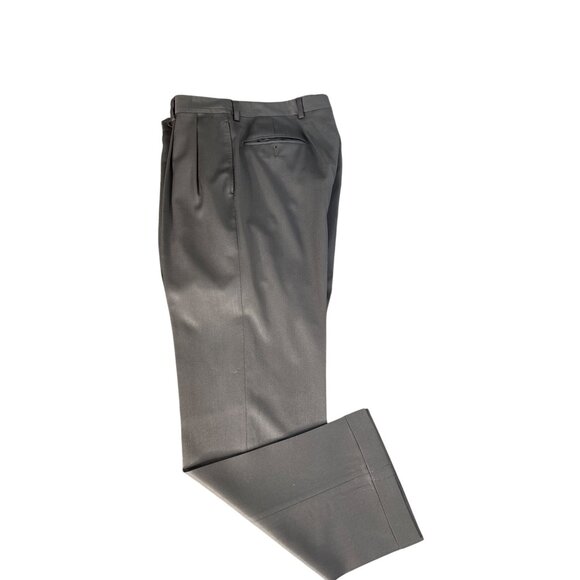 Jos A. Bank Men's Black Cuffed and Pleated Front Wool Dress Pants 34R - Picture 1 of 9